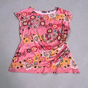 New York & Company Pink Floral Blouse (XXL)
